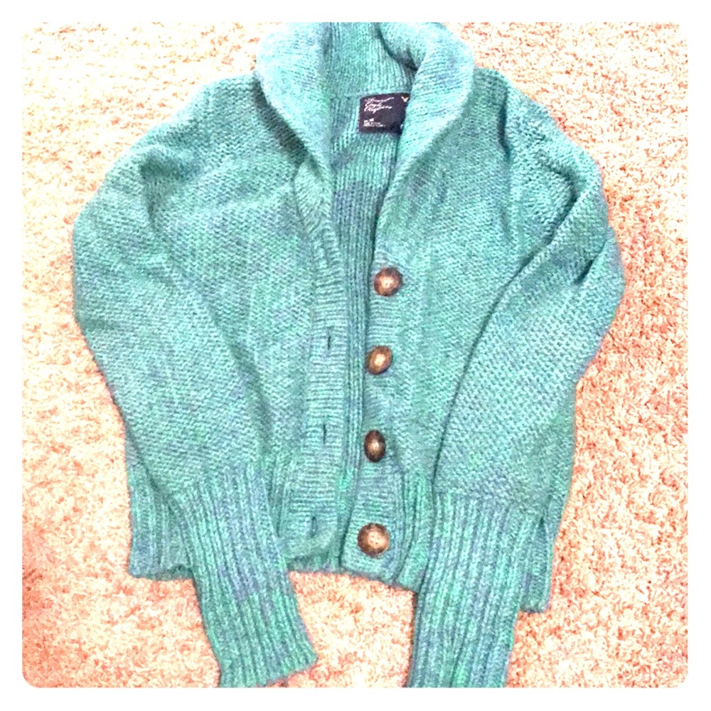 American eagle blue/green sweater cardigan